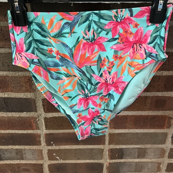 Women’s Kona Sol 2 piece High Waist Bottom SwimSuit, Size Small (4-6), Tropical - Picture 6 of 11